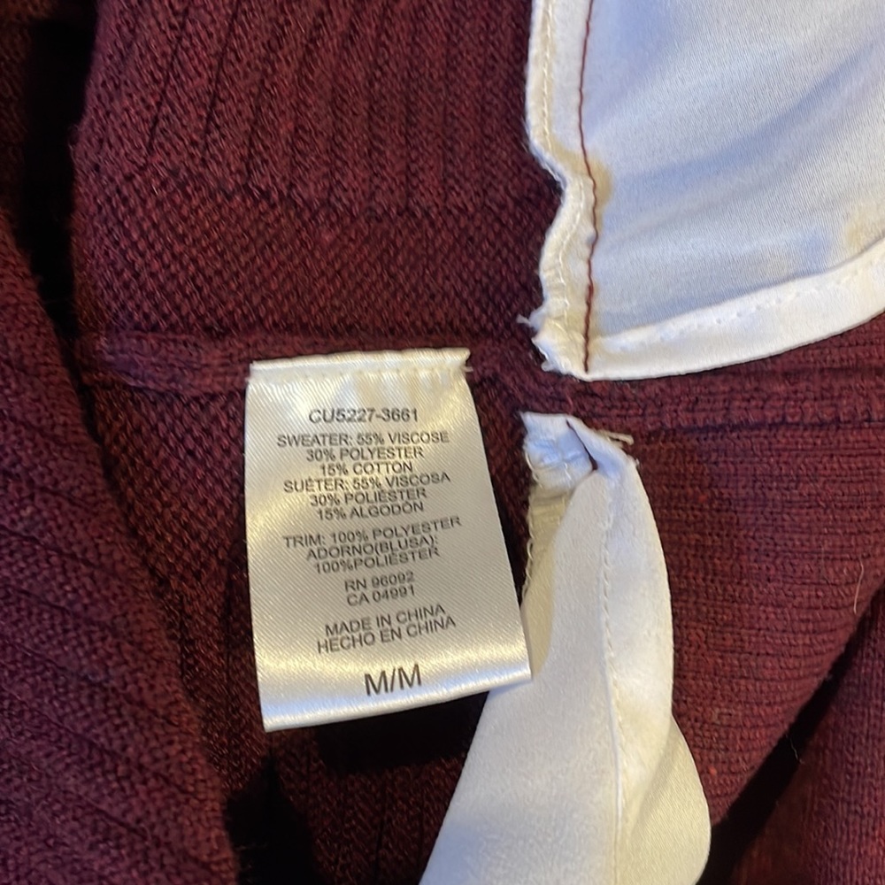 Hilary Radley lightweight ribbed maroon sweater - Picture 6 of 6